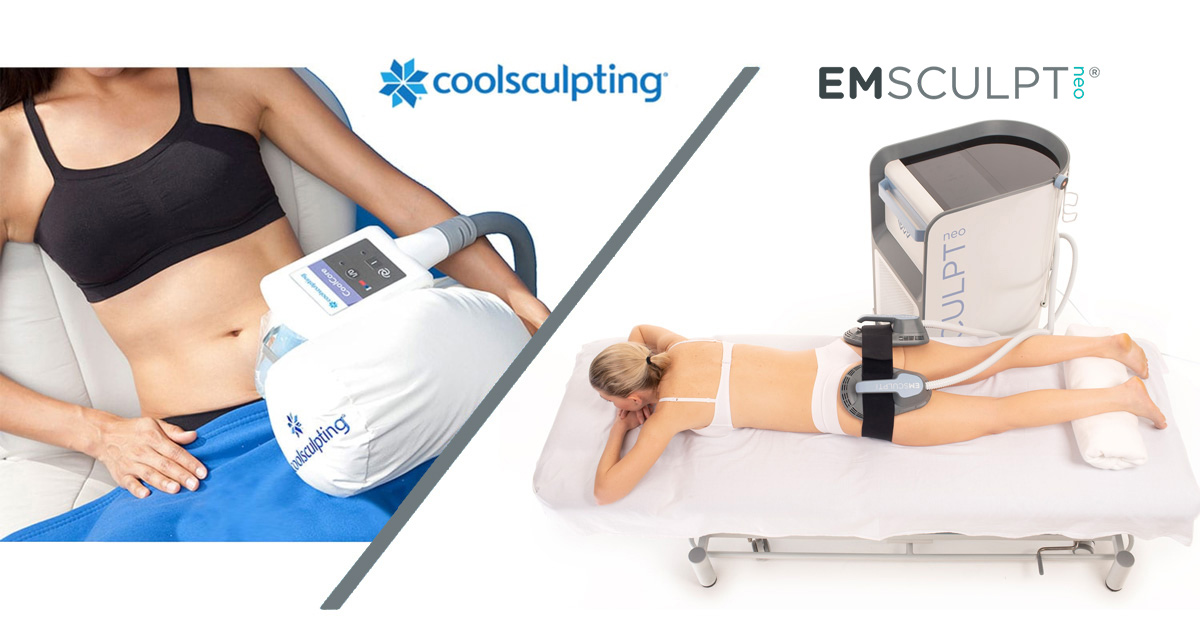 CoolSculpting vs EmSculpt treatment infographic