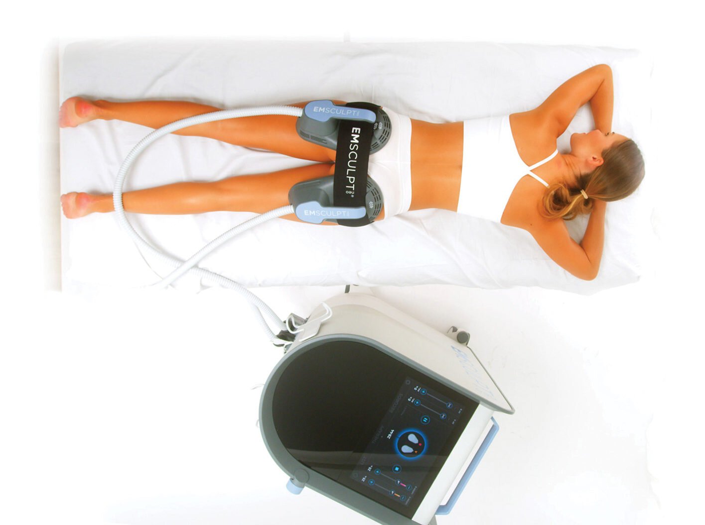 EMSculpt NEO machine applied to female patient