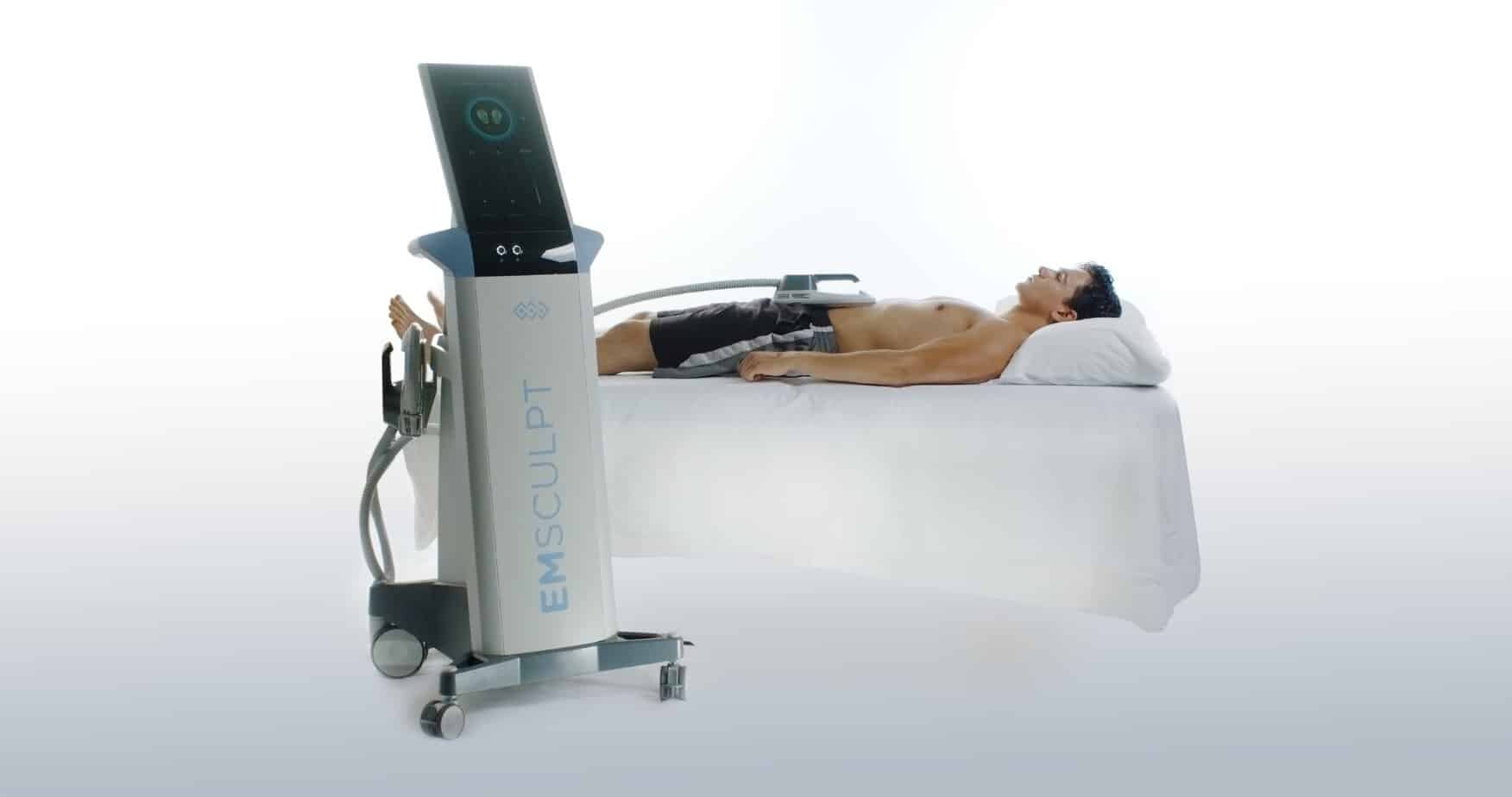 EMSculpt machine at slim studio with male patient
